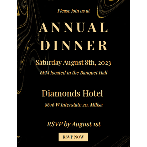 Business Dinner Company Invite